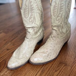 Justin Ostrich cowboy boots.